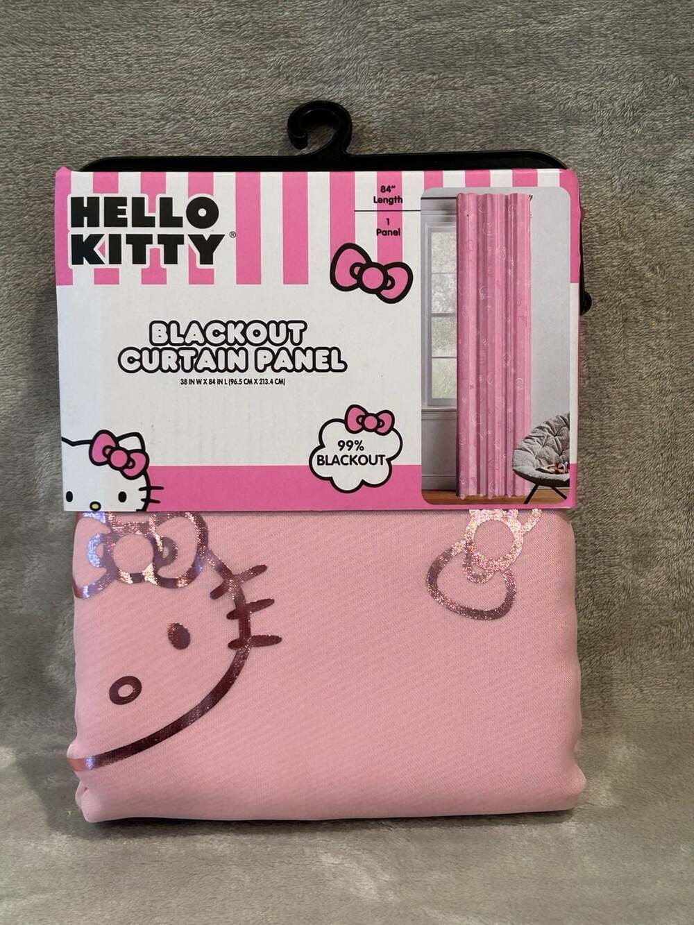 Hello Kitty Blackout Curtain Panel Size 38 in W x 84 in L Pink